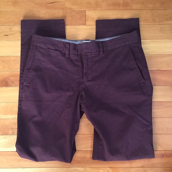 Lands’ End Canvas Burgundy Skinny Chino Pants 2 - Picture 4 of 6